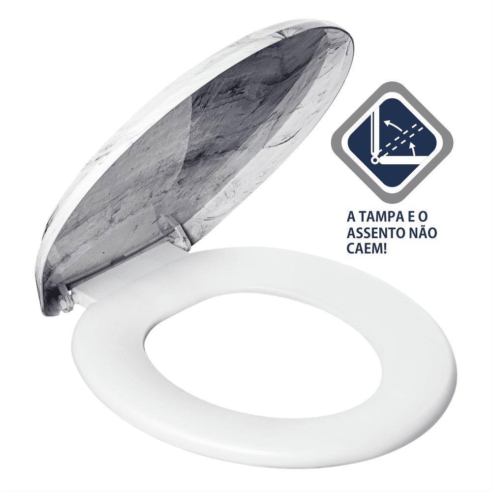 Assento Sanitário Almofadado Decor Mármore Atlas - 3