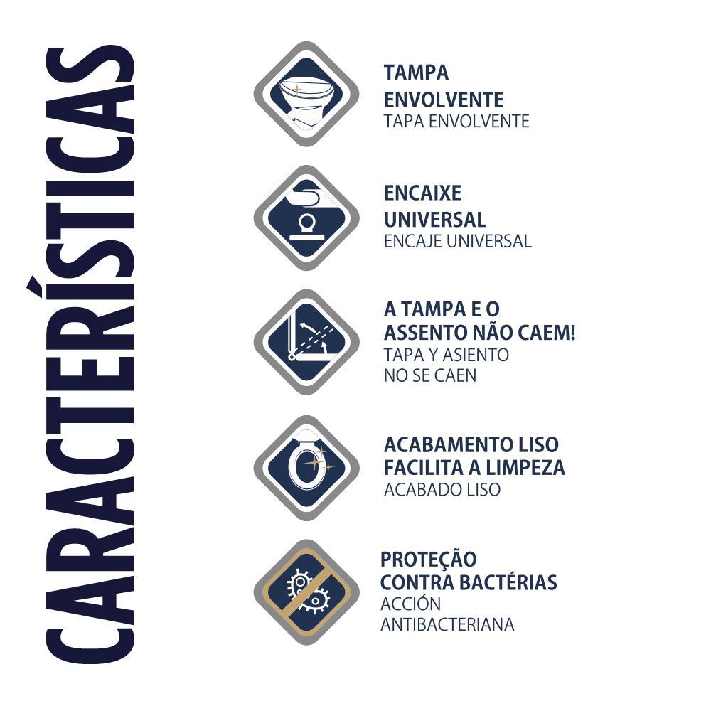 Assento Sanitário Almofadado Decor Mármore Atlas - 5