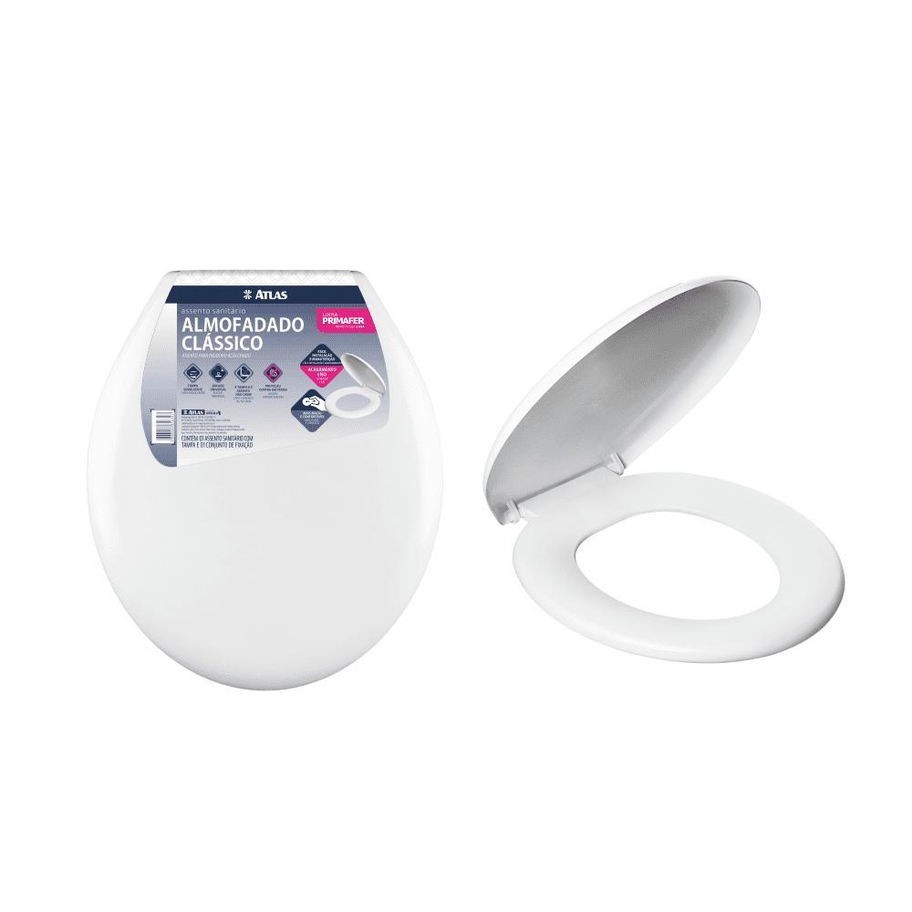 Assento Sanitário Almofadado Clássico Branco Atlas - 2