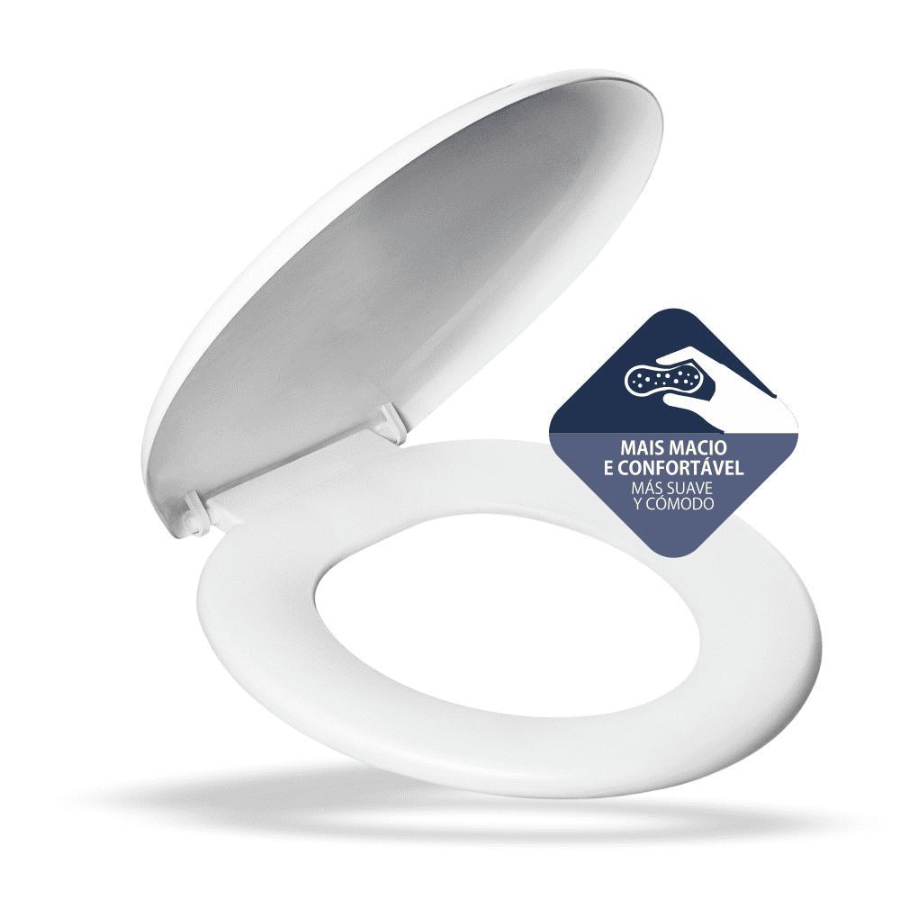 Assento Sanitário Almofadado Clássico Branco Atlas - 3