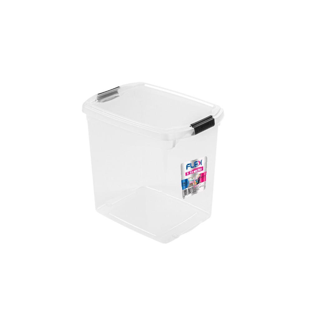 Caixa Organizadora Plástica Transparente 14L Flex Sanremo - 1