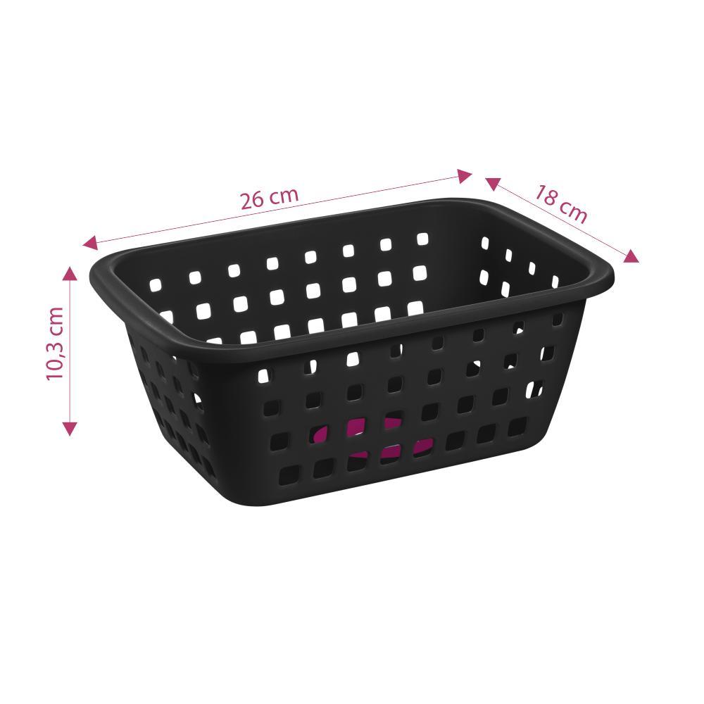 Cesto Organizador Plástico com Furação Preto 3L Log Ordene - 2
