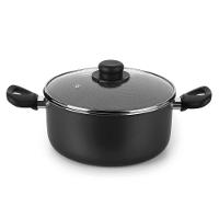 Caçarola Antiaderente Ultra em Alumínio com Tampa de Vidro Preta Gourmet Multiflon 20cm - 1