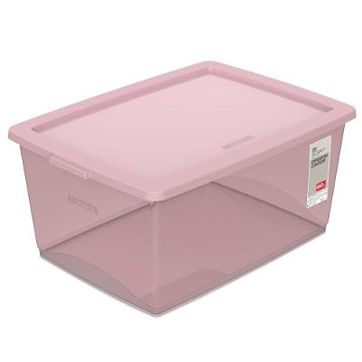 Caixa Organizadora Plástica Rosé 60L My Closet Ordene