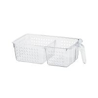 Cesto Organizador Plástico Multiuso com Cabo e 2 Divisórias Transparente Utti Ordene - 1