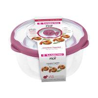 Kit 3 Potes Plásticos Redondos Herméticos Açaí 290ml, 1,1L, 3,2L Flor Sanremo - 1
