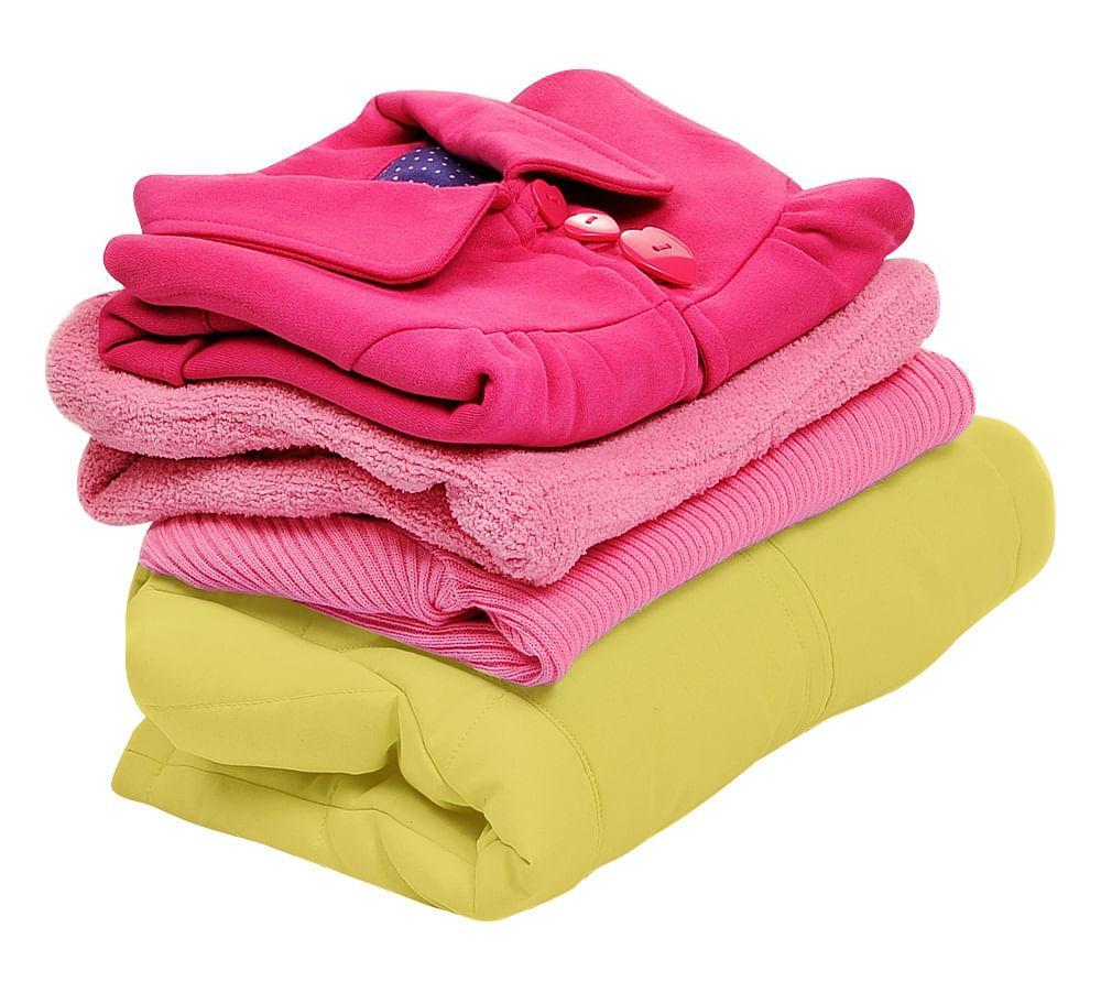 Kit de Saco a Vácuo Organizador 4 Médios 45x65cm Transparente Vac Bag Ordene + Bomba de Ar - 4