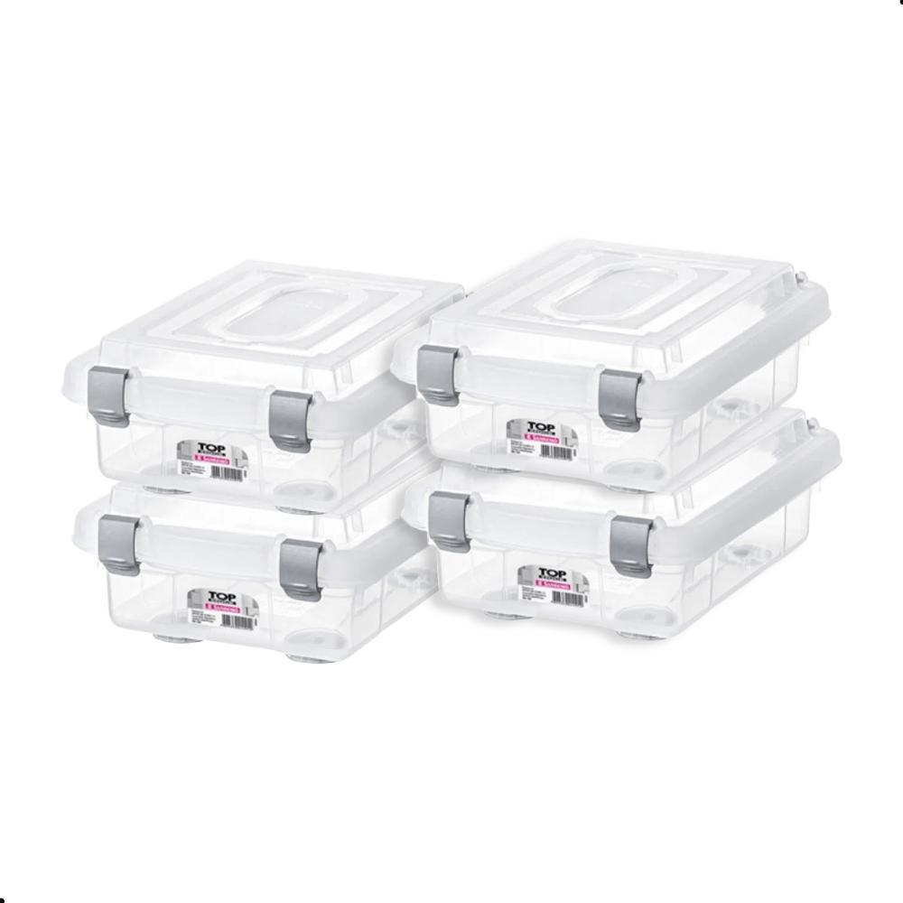 Kit Caixa Organizadora Transp. 1L 4 Unidades Top Stock Sanremo - 1