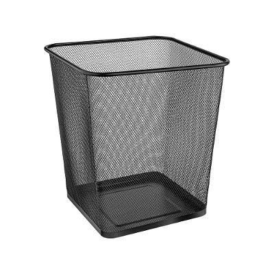 Cesto para Lixo Quadrado de Metal Aramada Preta 16,5L Office Line Ordene