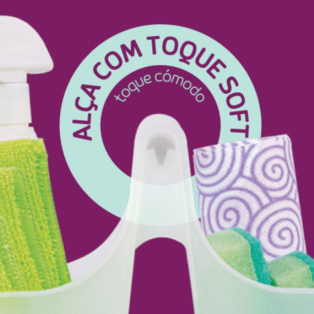 Cesto Organizador Plástico Multiuso para Lavanderia Médio Cristal Log Ordene - 6