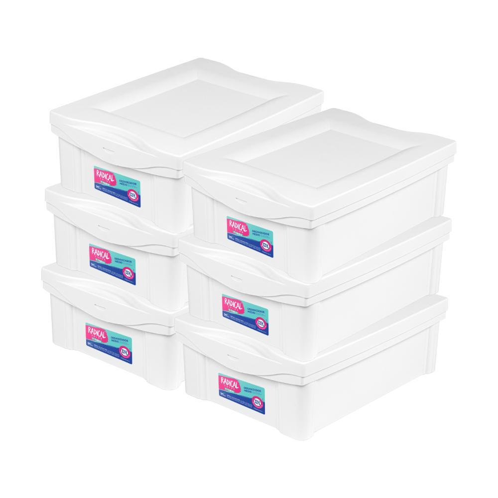 Kit Caixa Organizadora Branca 13,5L Ordene 6un - 1