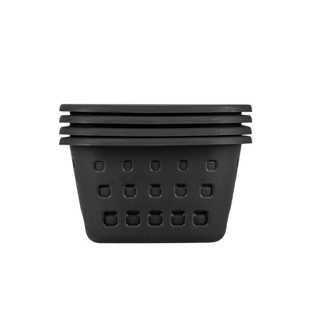 Kit Cesto Organizador Plástico com Furação Preto 1,4L Log Ordene Leve 4 Pague 3 - 3