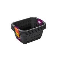 Kit Cesto Organizador Plástico com Furação Preto 1,4L Log Ordene Leve 4 Pague 3 - 2
