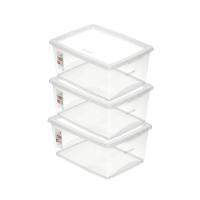 Kit Caixa Organizadora Plástica Cristal 15L com 3 Unidades Ordene - 1