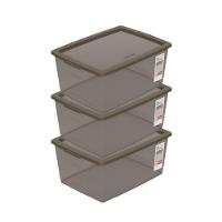 Kit Caixa Organizadora 30L My Closet Camurça 3un - 1