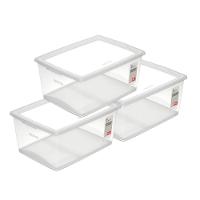 Kit Caixa Organizadora 30L My Closet Cristal 3un - 1