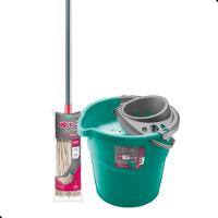 Kit Mop Esfregão + Balde com Escorredor 9 Litros Noviça - 1