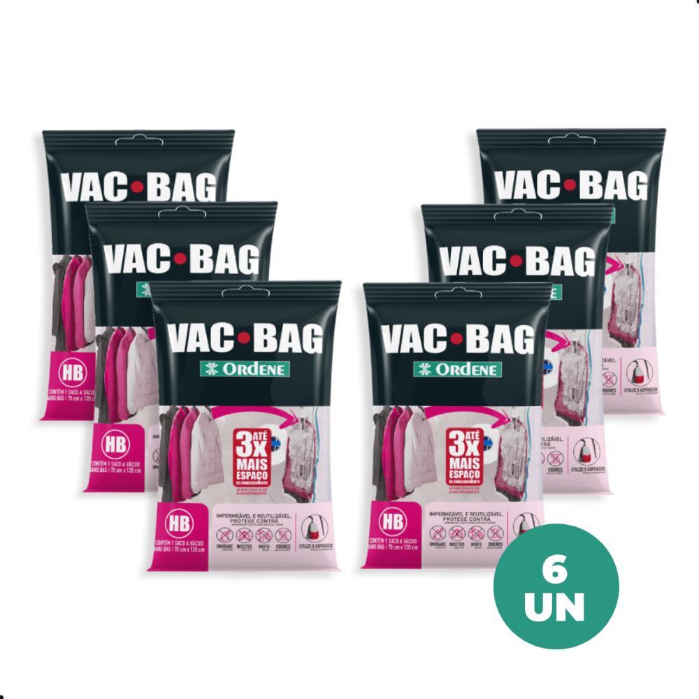 Kit 6 Sacos a Vácuo Organizador Hang Bag com Gancho Vac Bag - 1