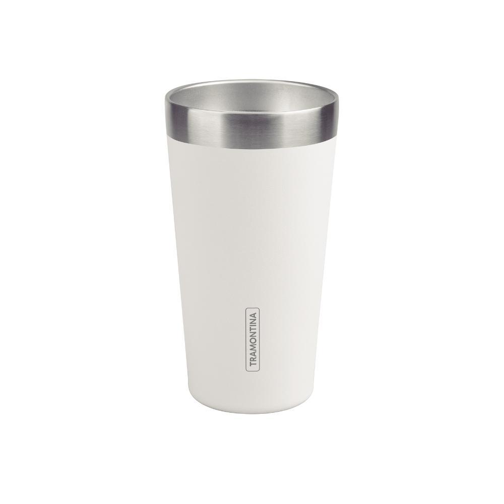 Copo Térmico Tramontina Exata em Aço Inox Branco sem Tampa 420 ml - 1
