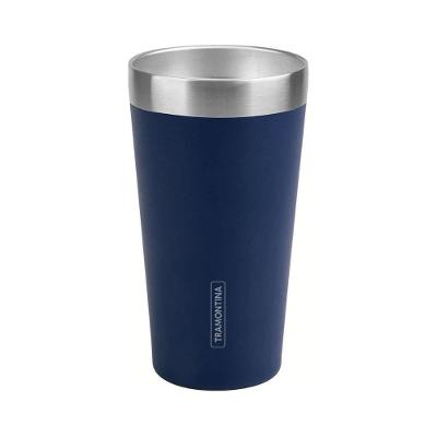 Copo Térmico Tramontina Exata em Aço Inox Azul sem Tampa 420 ml