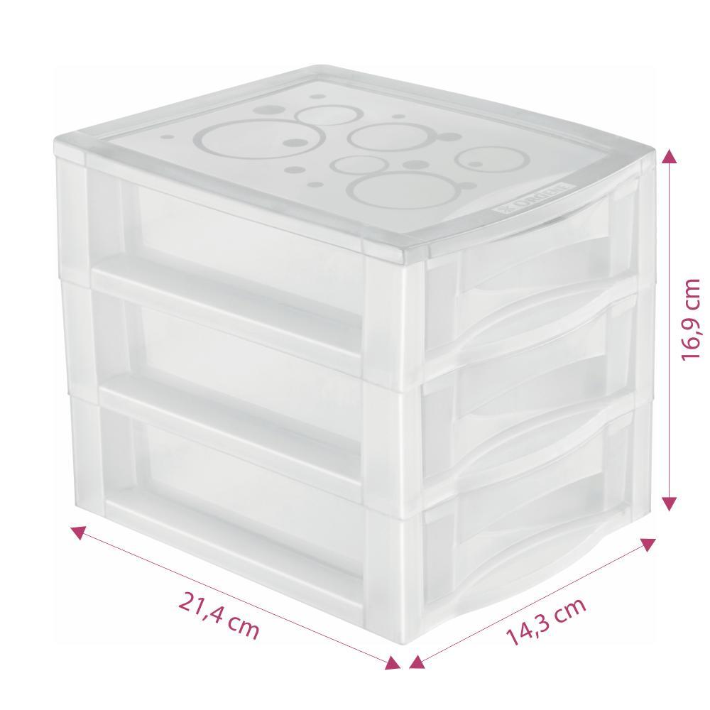 Gaveteiro de Mesa Plástico M com 3 Gavetas Ordene - 2