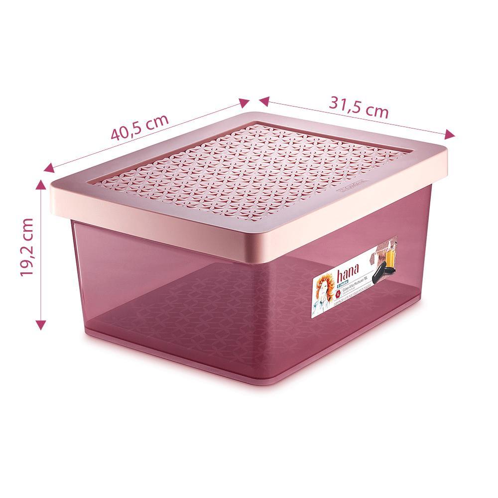 Organizador Plástico Multiuso Alto Rosé 18L Hana Ordene - 2