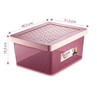 Organizador Plástico Multiuso Alto Rosé 18L Hana Ordene - 2