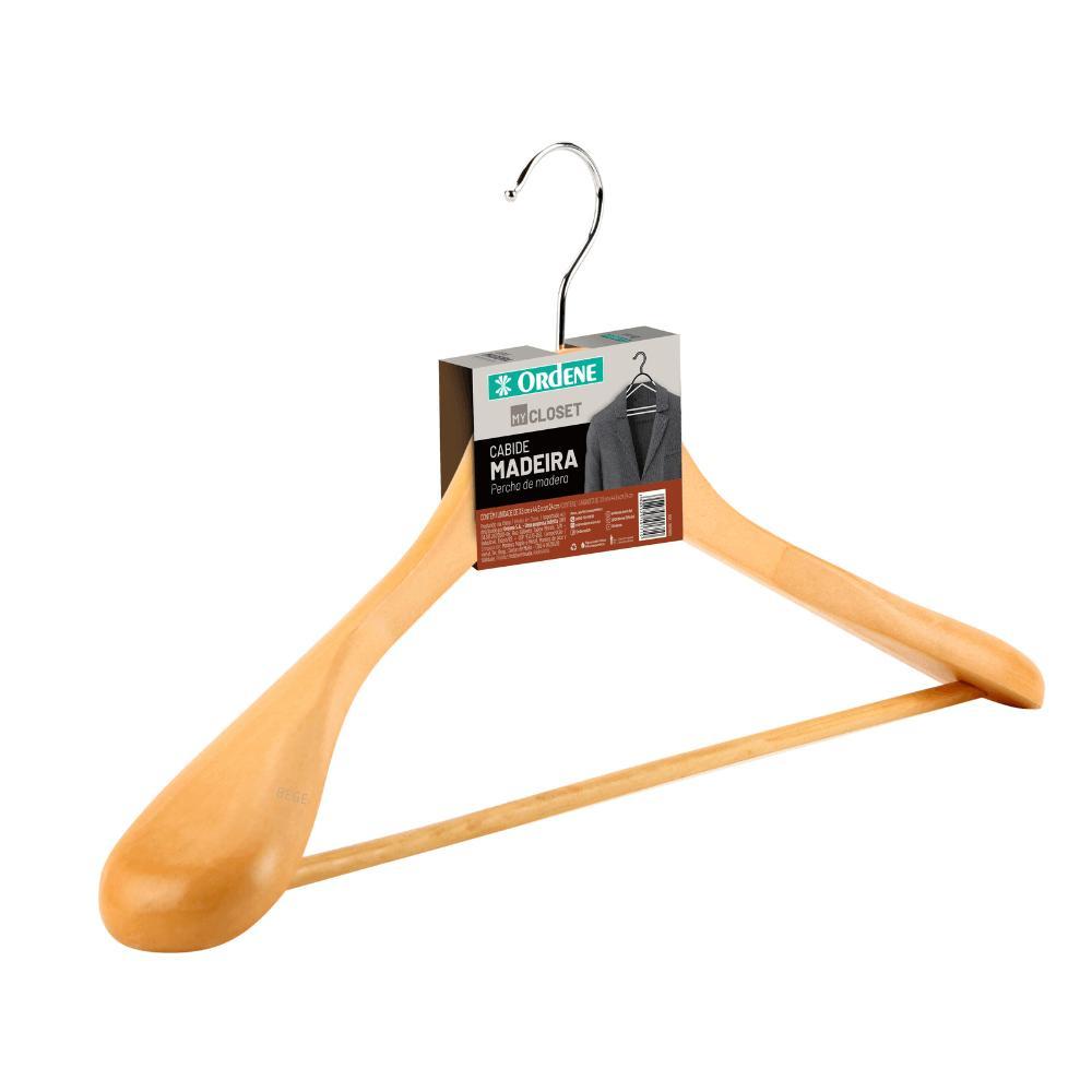 Cabide de Madeira com Ombreiras 44,5cm My Closet Ordene - 1