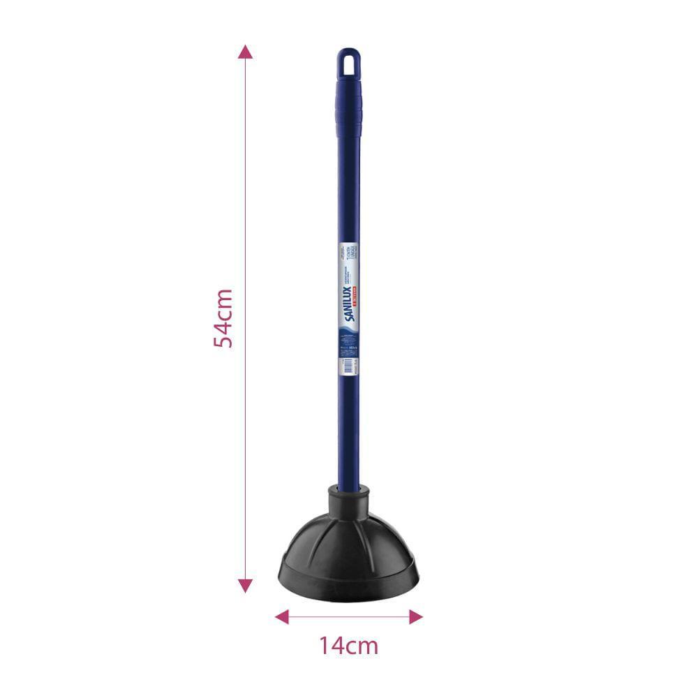 Desentupidor Sanitário de Borracha com Cabo em Madeira Azul Sanilux Bettanin - 2