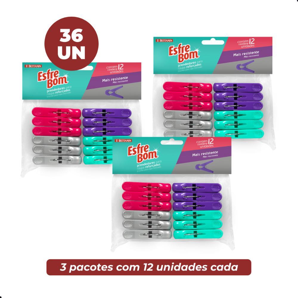 Kit Prendedor de Roupa Reforçado Plástico EsfreBom 36 Unidades - 1