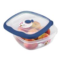 Pote Plástico Quadrado Hermético Azul 2,7L Flor Sanremo - 1