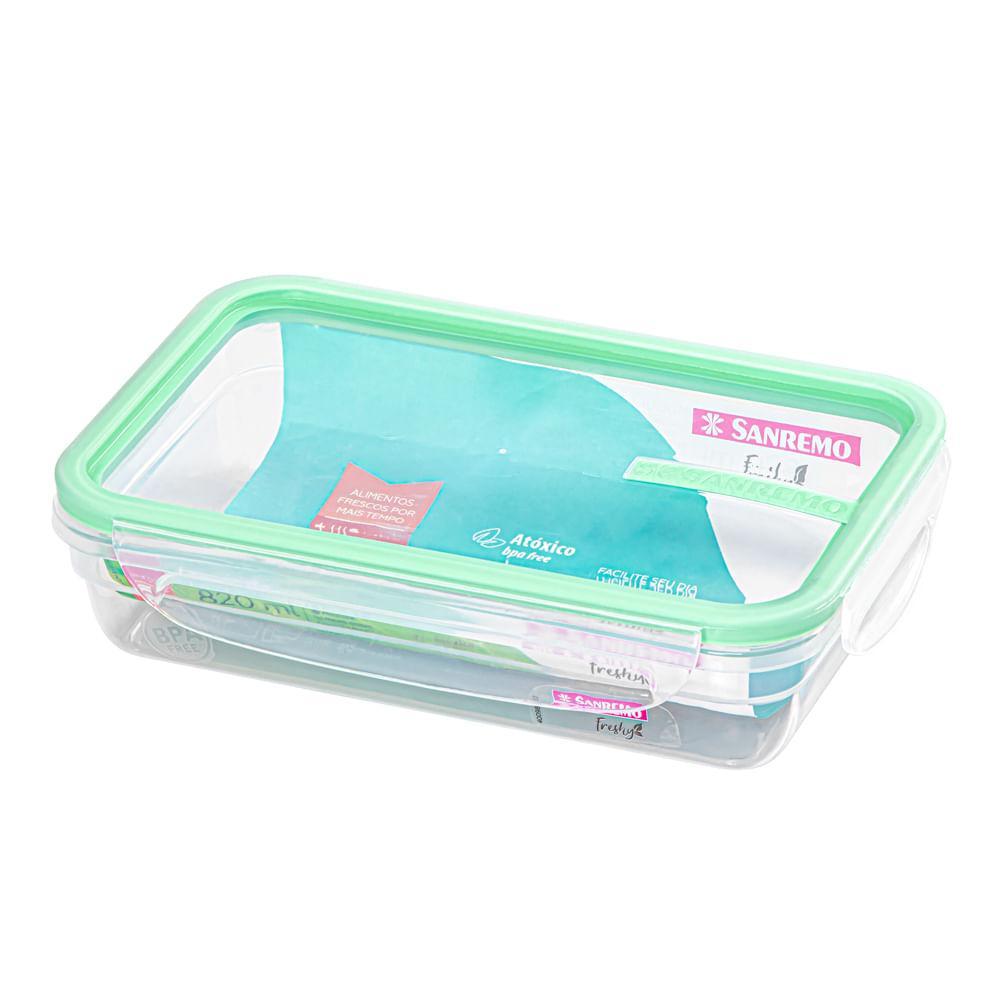 Pote Plástico com Travas Hermético Verde Menta 820ml Freshy Sanremo - 1