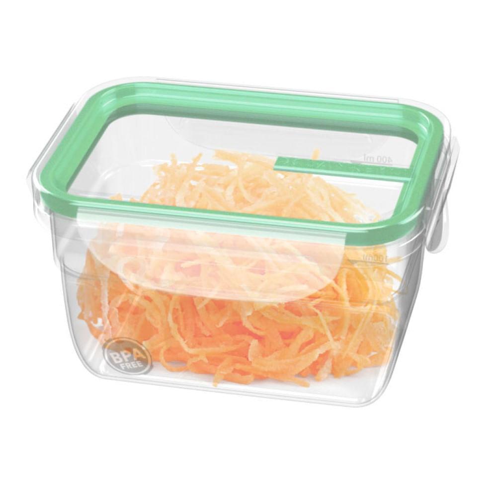 Pote Plástico com Travas Hermético Verde Menta 537ml Freshy Sanremo - 4