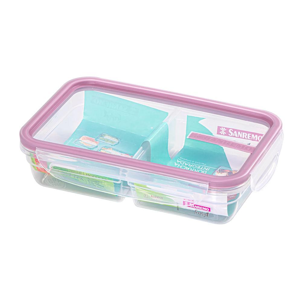 Pote Plástico com Travas Hermético com Divisória Açaí 730ml Freshy Sanremo - 1