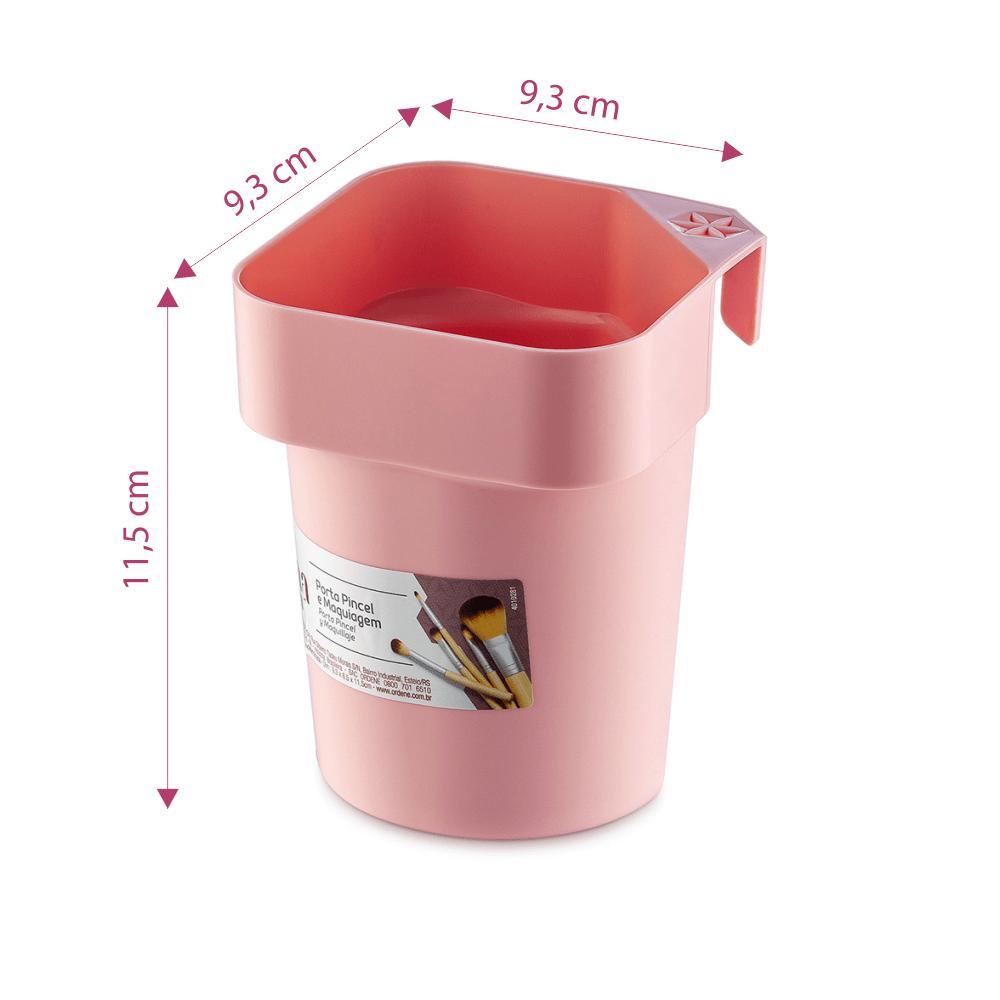 Porta Pincel de Maquiagem Plástico Rosé Hana Ordene - 2