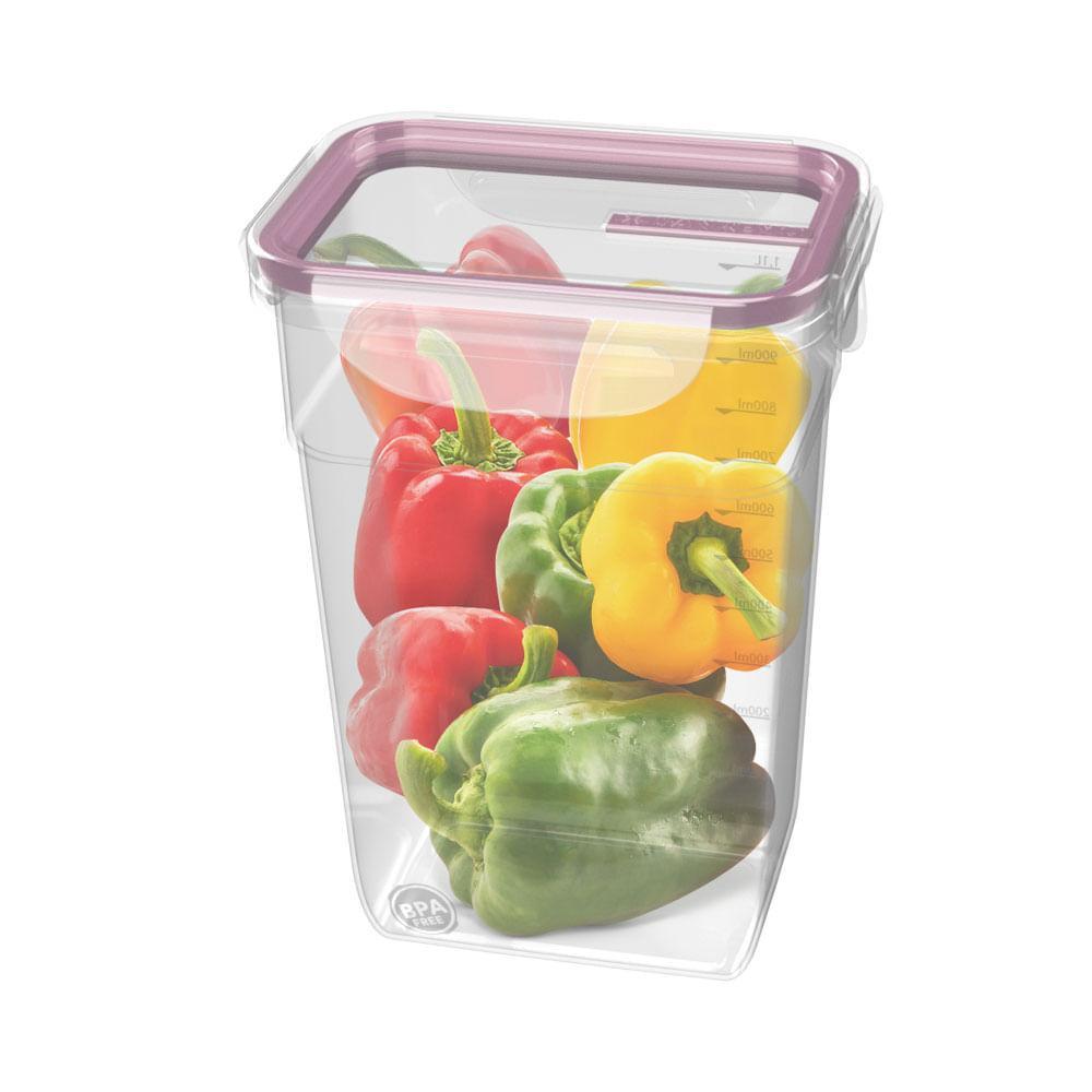 Pote Plástico com Travas Hermético Açaí 1,4L Freshy Sanremo - 3