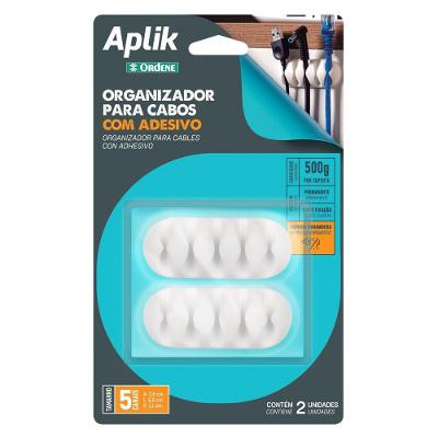 Organizador para Cabos 5 Canais 2 Peças Branco Ordene