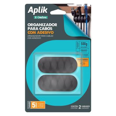Organizador para Cabos 5 Canais 2 Peças Preto Ordene