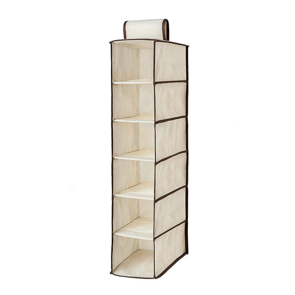 Sapateira Dobrável TNT com 6 Divisórias Bege Ordene - 1