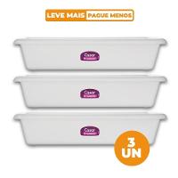 Kit 3 Travessas Retangulares Plásticas Branca 9,85L Sanremo - 1