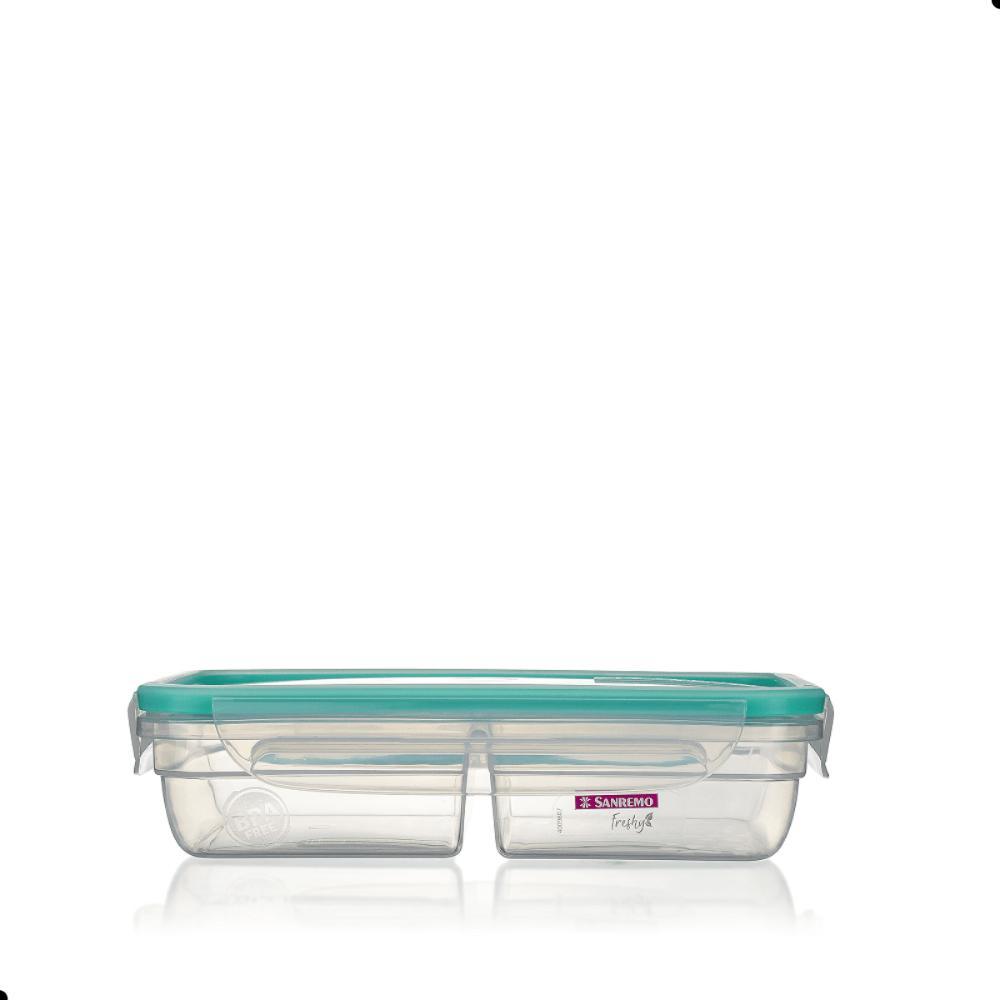 Kit 4 Potes Plásticos com Travas Hermético Divisória 730ml Verde Sanremo - 3