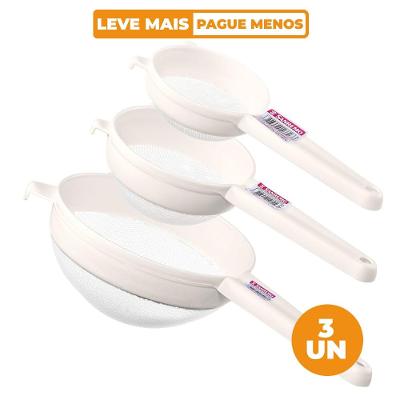 Kit 3 Peneiras Plásticas Brancas Casar Sanremo