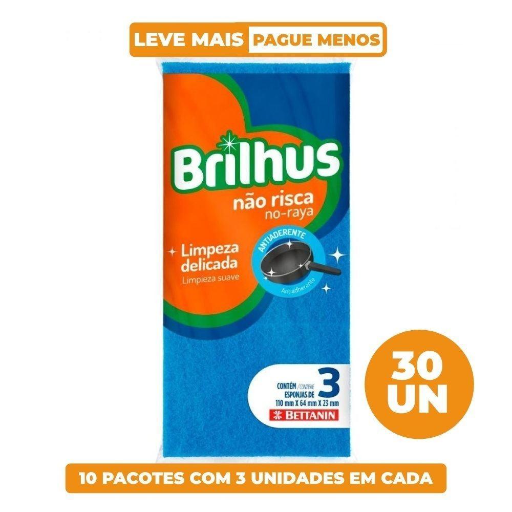 Kit Esponja Multiuso Não Risca Brilhus 30 unidades - 1