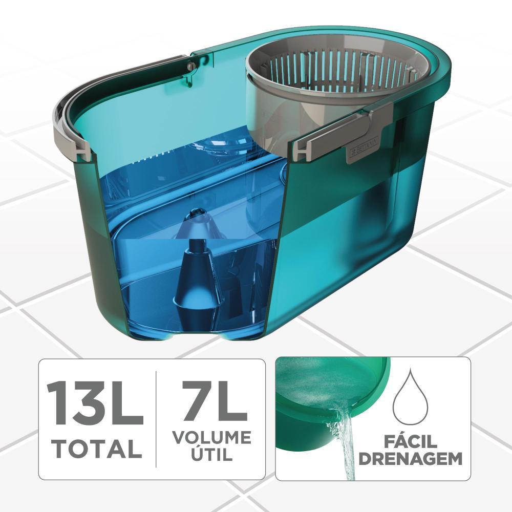 Mop Original de Microfibra com Cabo e Balde 13L Noviça Bettanin - 4