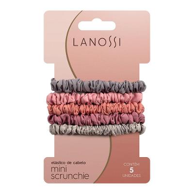 Mini Scrunchie Silver Rosé Lanossi 5 Unidades