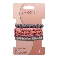 Mini Scrunchie Silver Rosé Lanossi 5 Unidades - 1