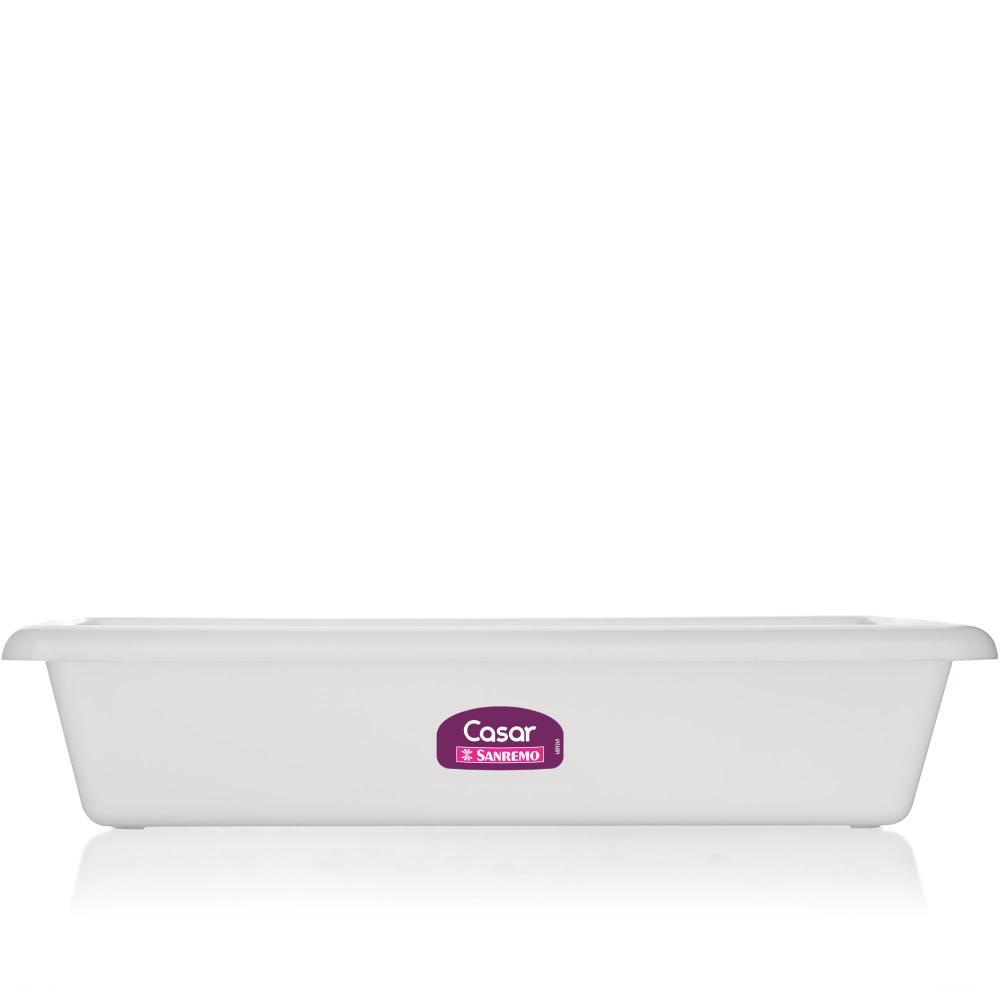 Travessa Retangular Plástica Grande Branca 19,83L Sanremo - 1