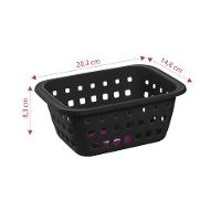 Cesto Organizador Plástico com Furação Preto 1,4L Log Ordene - 2