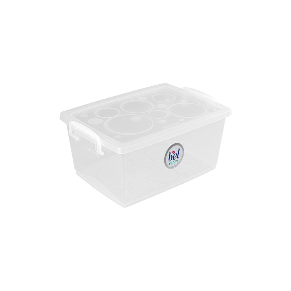 Caixa Organizadora Plástica com Trava e Alça Cristal 4L Bel Ordene - 1