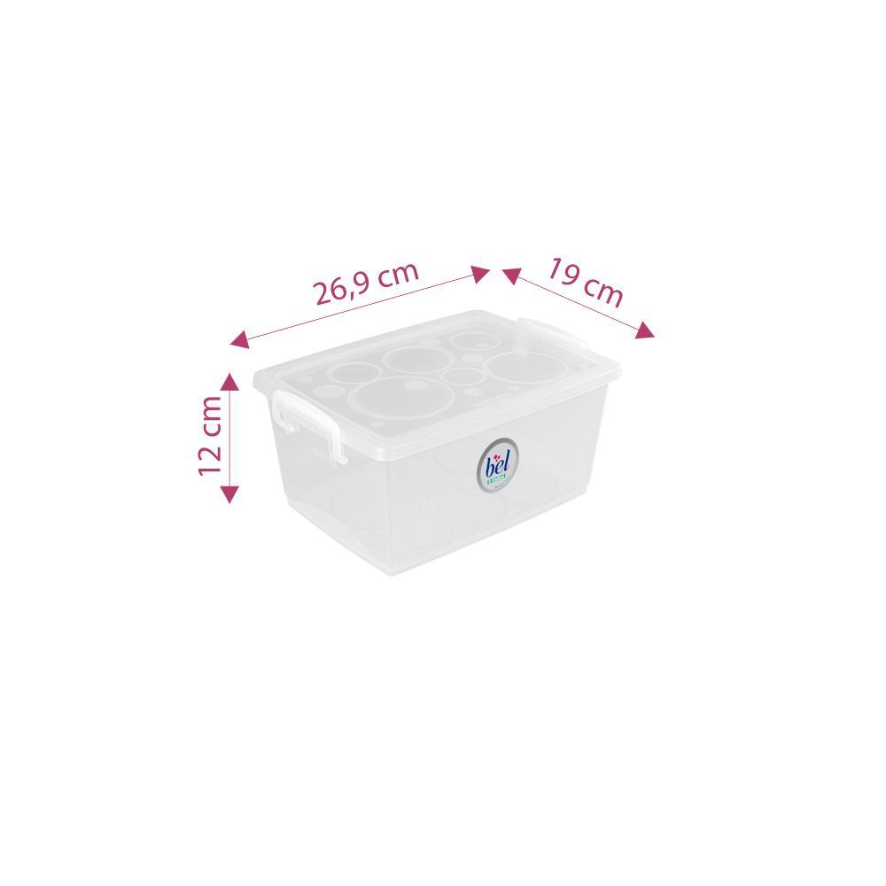 Caixa Organizadora Plástica com Trava e Alça Cristal 4L Bel Ordene - 2
